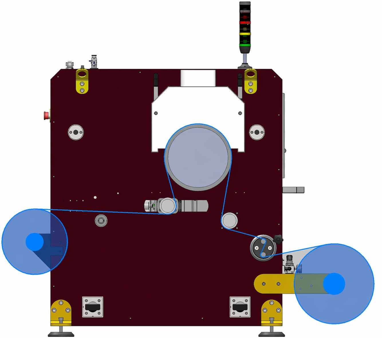Roll flow: protection paper, digital transfer paper and fabric